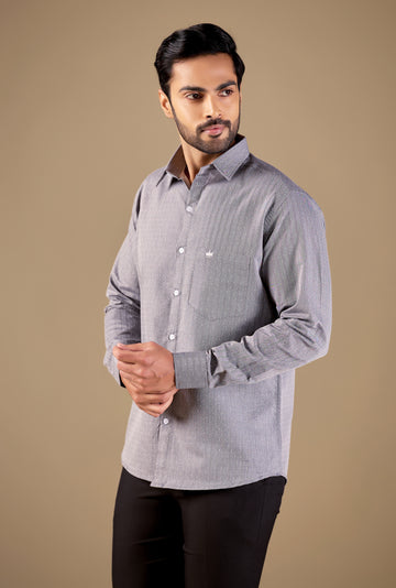 Elevate Your Style with the Luxethred grey Premium Shirt – Sophisticated Smart Formal Wear for Men