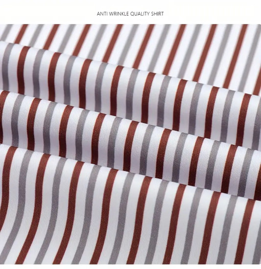 Luxthred luxery multi stripe Regular Fit Formal Shirts - Textured Full Sleeves Design