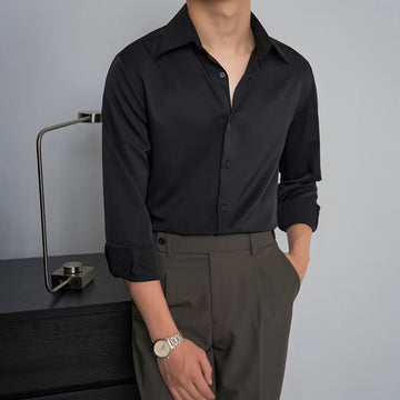 Men's Anti-wrinkle Shirts Breathable Elastic Long Sleeve Casual Business Men' Suits Shirt