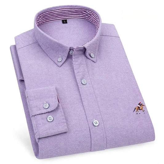 Oxford Long Sleeve Smart Casual Breathable Spring Shirts for Men