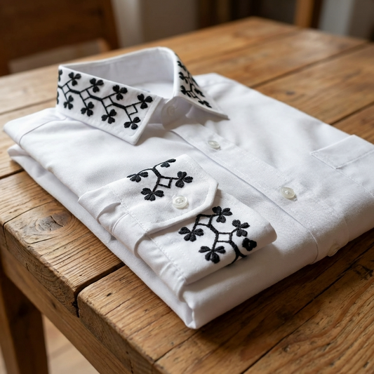 Luxethred Premium Embroidered White Shirt for Every Occasion