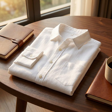 white linen men's formal shirt by luxethred