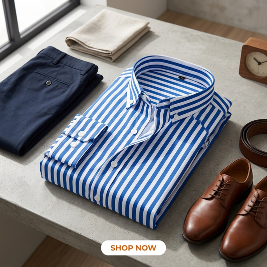 Luxethred Navy Blue Shirt - Longsleeve for Perfect Fit & Style