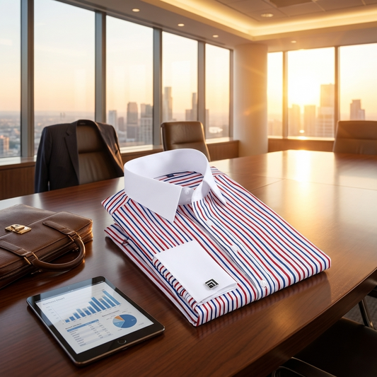 Luxthred Premium Regular Fit Formal Shirts - Textured Full Sleeves Design