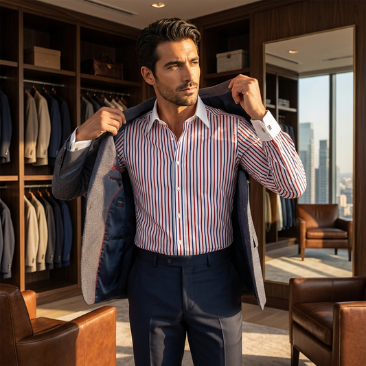 Luxthred Premium Regular Fit Formal Shirts - Textured Full Sleeves Design