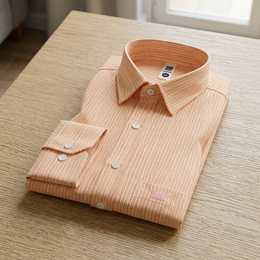 Luxethred Men's Striped Linen Cotton Shirt – Smart Fit & Comfort-101