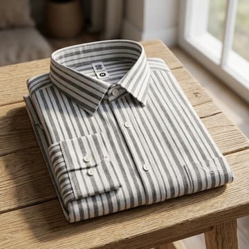 Luxethred Premium Striped Cotton Linen Shirt for Men – Smart Fit & Casual Style-102