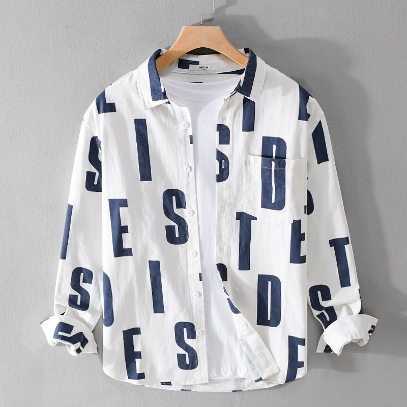 Alphabets Print Shirt for Men - Stylish and Comfortable Cotton Wear - Luxethred