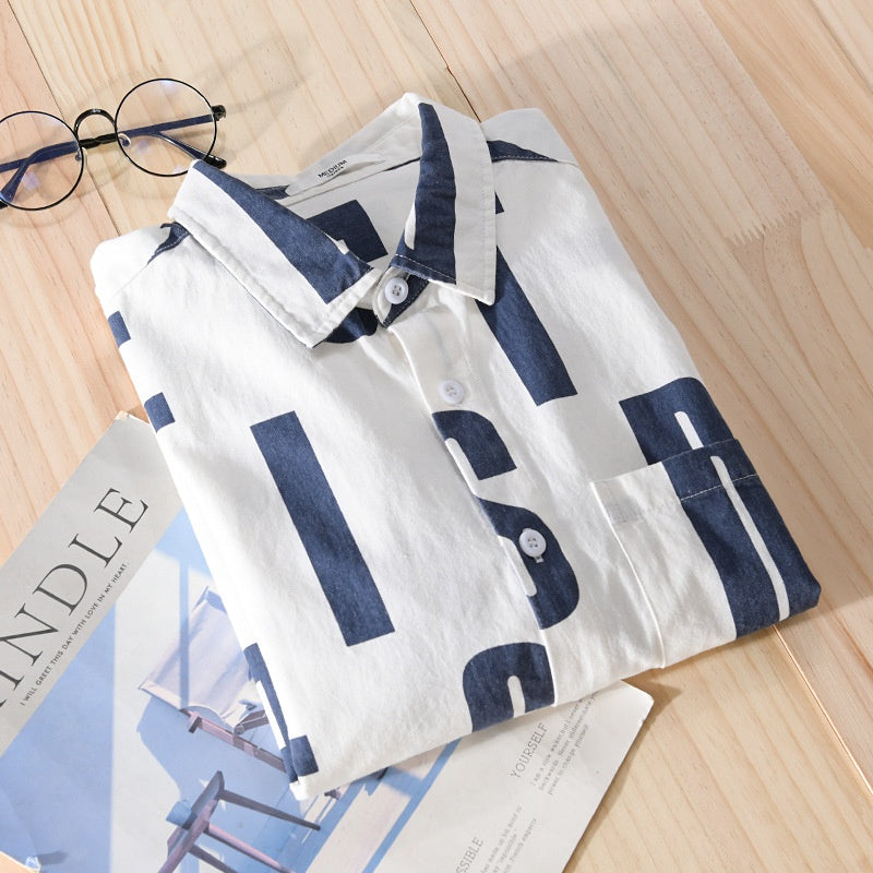 Alphabets Print Shirt for Men - Stylish and Comfortable Cotton Wear - Luxethred