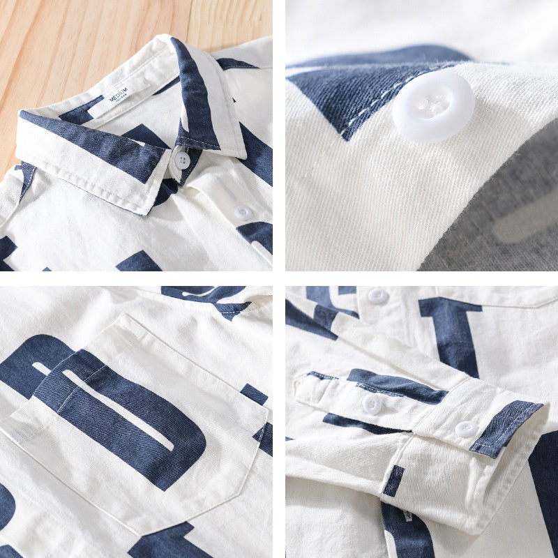 Alphabets Print Shirt for Men - Stylish and Comfortable Cotton Wear - Luxethred